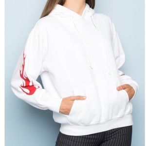 Brandy Melville John gault white flame hoodie
